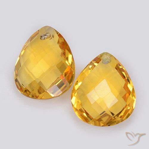 7.43ctw 天然 中金 黄水晶, 梨形, VVS-VS