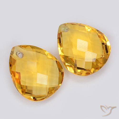 7.43克拉天然黄水晶，梨形，VVS-VS
