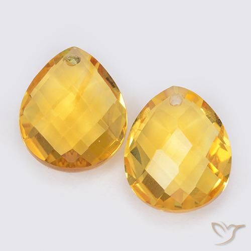 7.39ctw 天然 中金 黄水晶, 梨形, VVS-VS