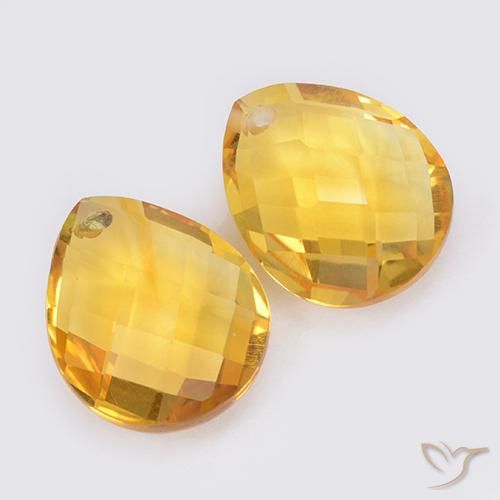 7.39克拉天然黄水晶，梨形，VVS-VS
