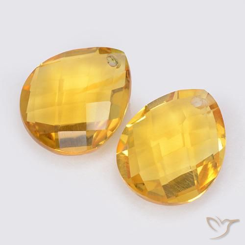 7.39克拉天然黄水晶，梨形，VVS-VS