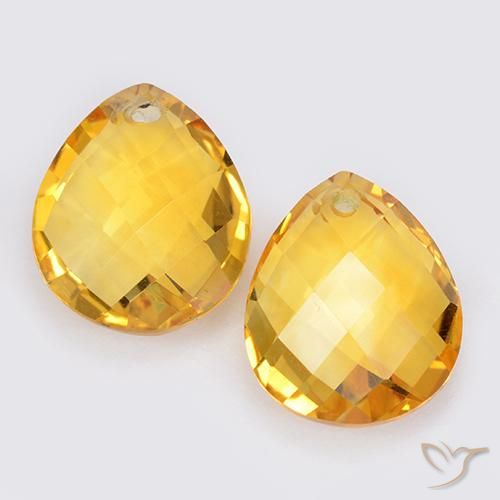 7.89ctw 天然 中金 黄水晶, 梨形, VVS-VS