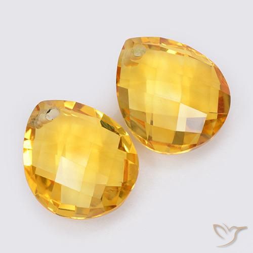 7.89克拉天然黄水晶，梨形，VVS-VS