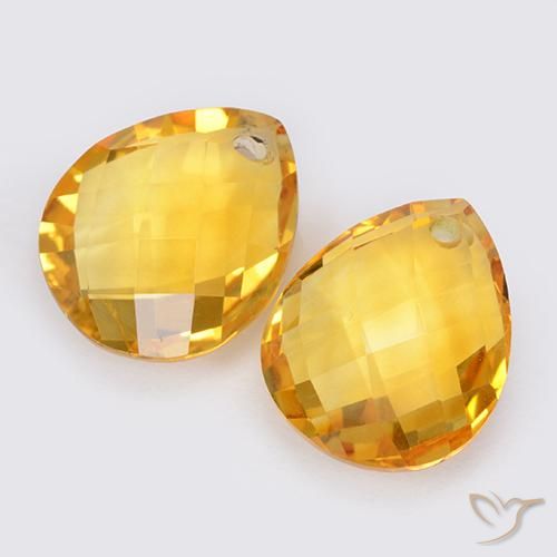 7.89克拉天然黄水晶，梨形，VVS-VS