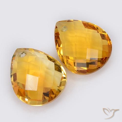 7.47克拉天然黄水晶，梨形，VVS-VS