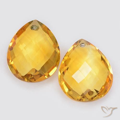 7.56ctw 天然 中金 黄水晶, 梨形, VVS-VS