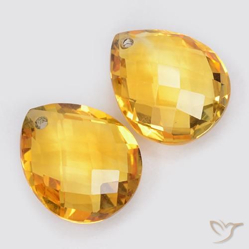 7.56克拉天然黄水晶，梨形，VVS-VS