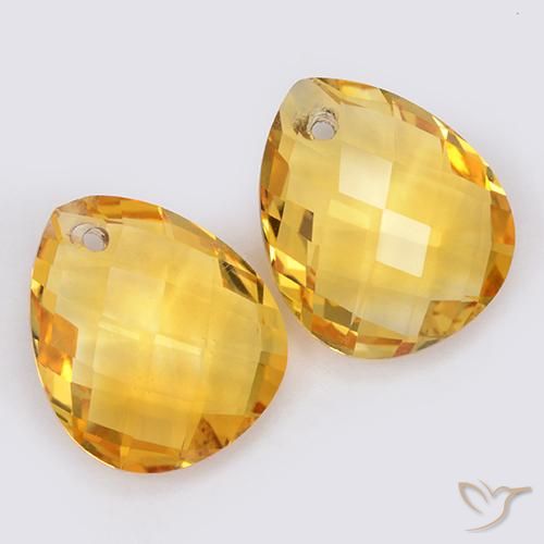7.04克拉天然黄水晶，梨形，VVS-VS
