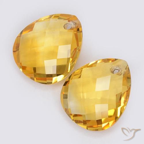 7.04克拉天然黄水晶，梨形，VVS-VS