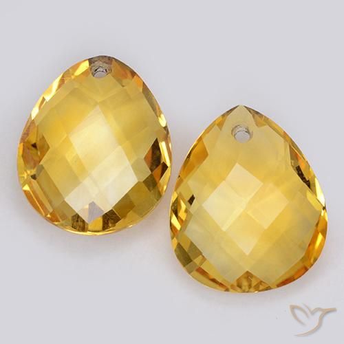 7.50ctw 天然 中金 黄水晶, 梨形, VVS-VS