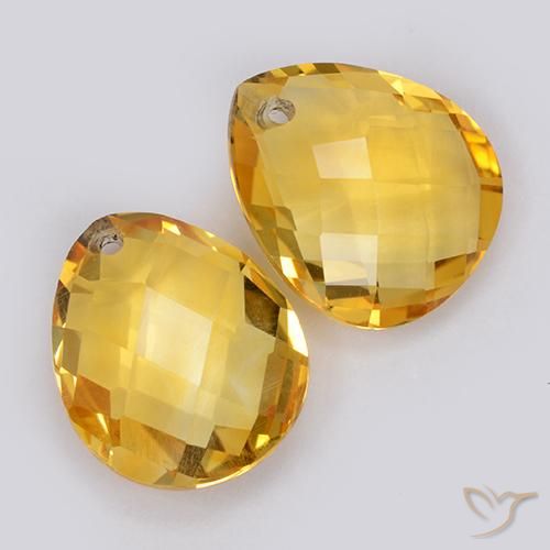 7.50克拉天然黄水晶，梨形，VVS-VS