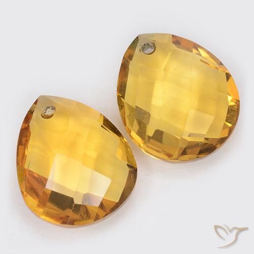 7.04克拉天然黄水晶，梨形，VVS-VS