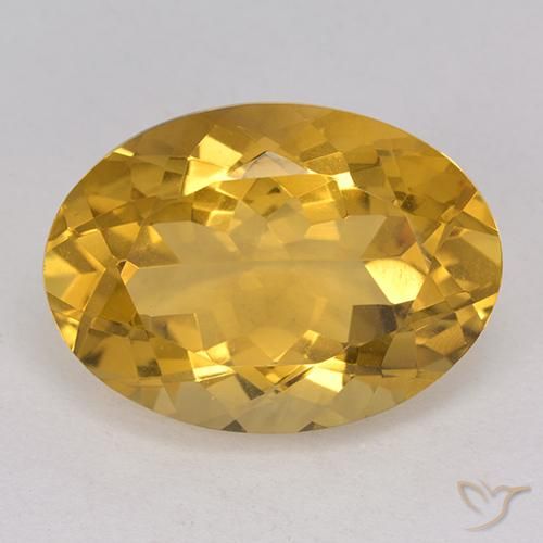 11.68ct 天然 金色 黄水晶, 椭圆形, VVS