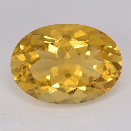 12.00克拉天然金色黄水晶，椭圆形切割，18.2×13.1毫米，VVS