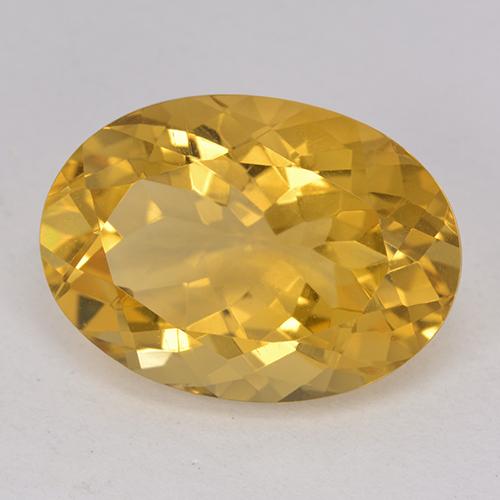 12.00克拉天然金色黄水晶，椭圆形切割，18.2×13.1毫米，VVS