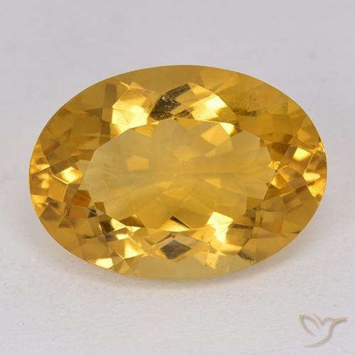 11.63克拉天然金色黄水晶，椭圆形切割，18×13毫米，VVS