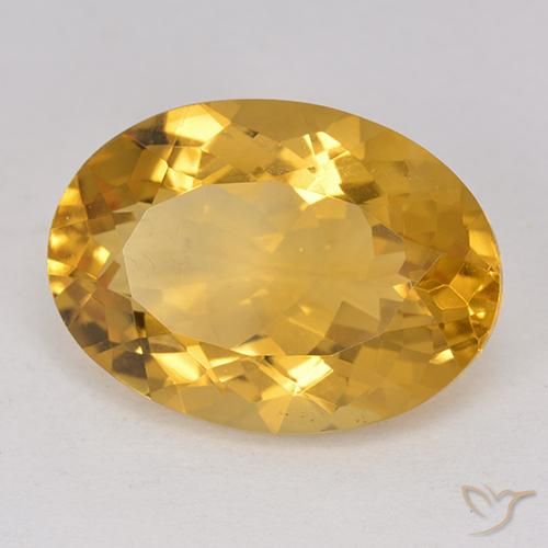 11.63克拉天然金色黄水晶，椭圆形切割，18×13毫米，VVS