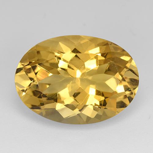 11.48克拉天然金色黄水晶，椭圆形切割，18.1×13.1毫米，VVS