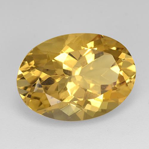 11.48克拉天然金色黄水晶，椭圆形切割，18.1×13.1毫米，VVS