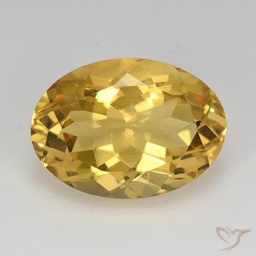 11.80ct 天然 中金 黄水晶, 椭圆形, VVS