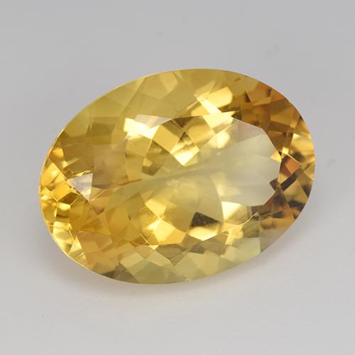 16.45克拉天然金色黄水晶，椭圆形切割，20.2×15毫米，VVS