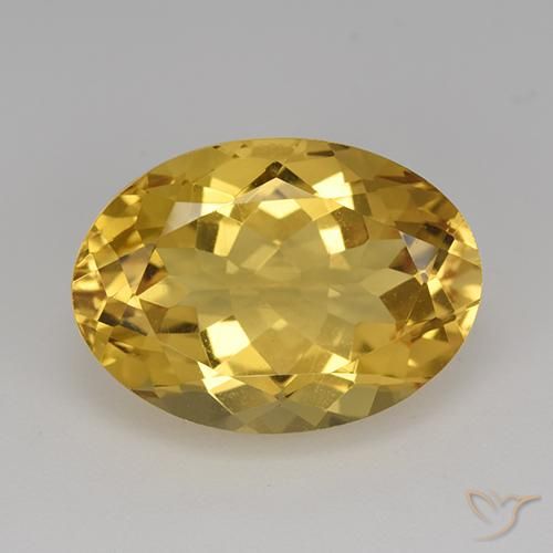 12.34ct 天然 中金 黄水晶, 椭圆形, VVS