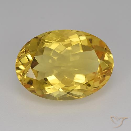 12.08ct 天然 金色 黄水晶, 椭圆形, VVS