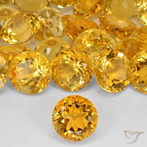 9.59ct 天然 深金色 黄水晶, 圆形的, VVS-VS