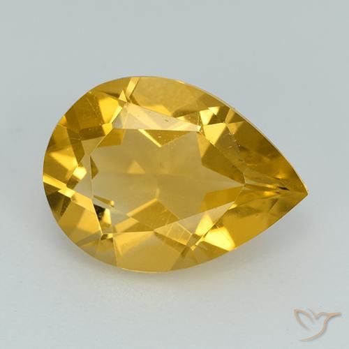 2.23ct 天然 金色 黄水晶, 梨形, VVS-VS