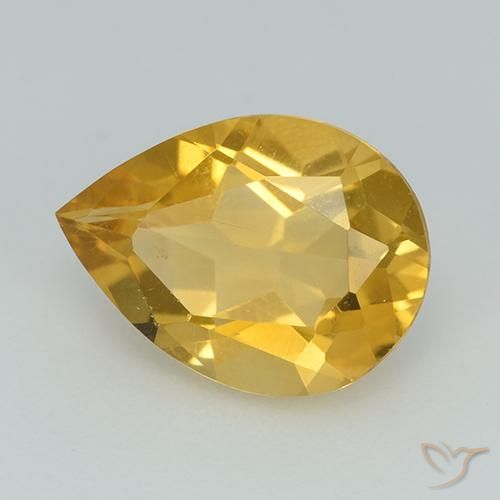 2.23克拉天然黄水晶，梨形，VVS-VS