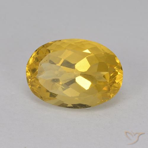 3.20克拉天然黄水晶，椭圆形，VS