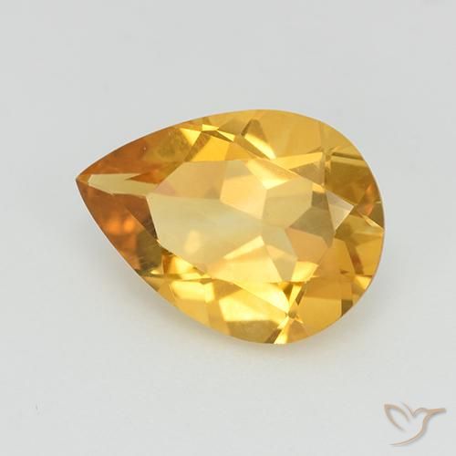 2.18克拉天然黄水晶，梨形，VVS-VS