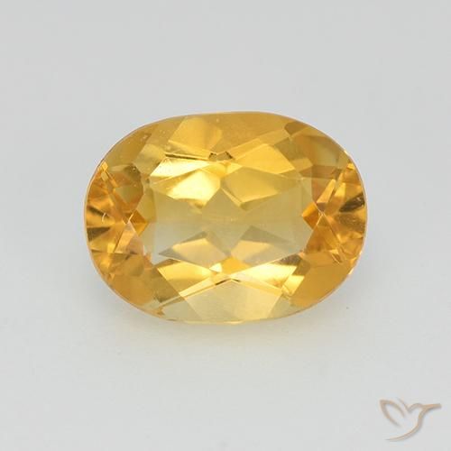 1.24ct 天然 金橙色 黄水晶, 椭圆形, VVS-VS