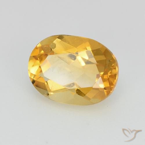 1.24克拉天然黄水晶，椭圆形，VVS-VS