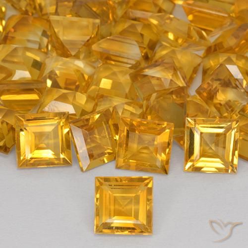 1.57ct 天然 橙金 黄水晶, 正方形, VVS-VS