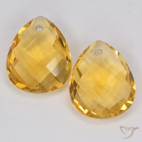 6.88ctw 天然 金橙色 黄水晶, 梨形, VVS-VS
