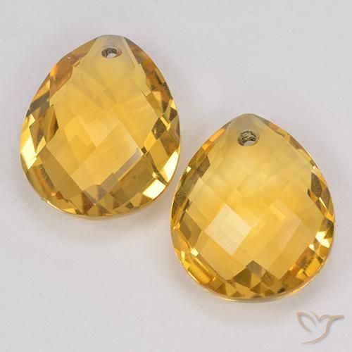 7.60ctw 天然 金橙色 黄水晶, 梨形, VVS-VS