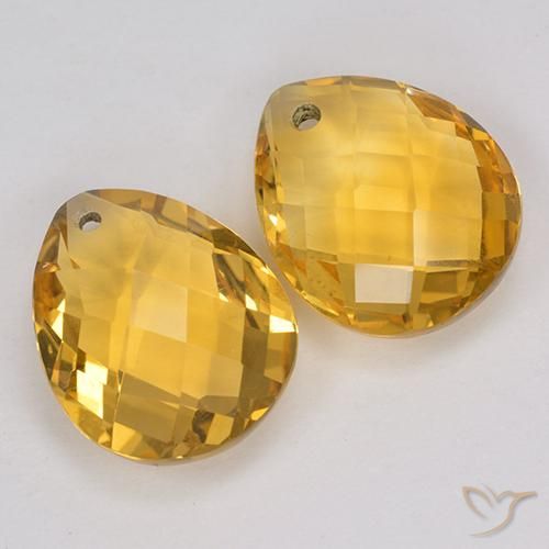 7.60克拉天然黄水晶，梨形，VVS-VS