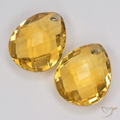 7.60克拉天然黄水晶，梨形，VVS-VS