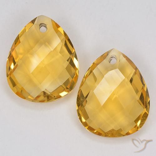 7.00ctw 天然 中金 黄水晶, 梨形, VVS-VS