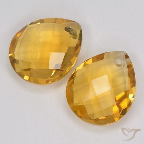 6.77克拉天然黄水晶，梨形，VVS-VS
