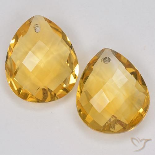 7.06ctw 天然 深金橙色 黄水晶, 梨形, VVS-VS