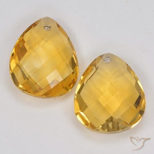 6.93ctw 天然 中金 黄水晶, 梨形, VVS-VS