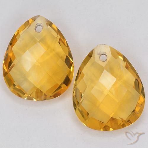 6.64ctw 天然 深金橙色 黄水晶, 梨形, VVS-VS