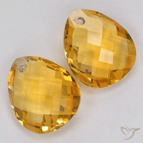 6.64克拉天然黄水晶，梨形，VVS-VS