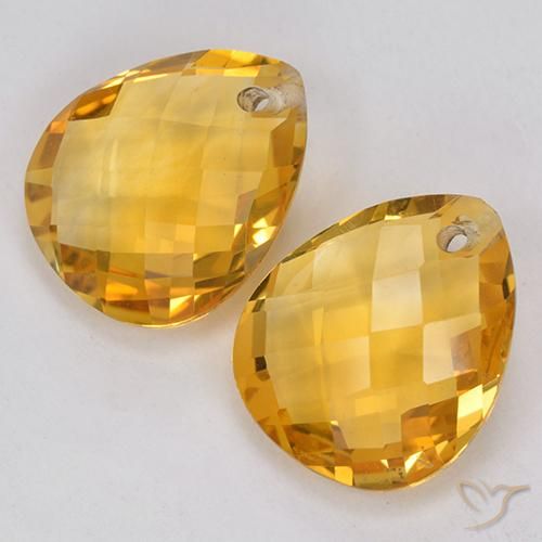 6.64克拉天然黄水晶，梨形，VVS-VS