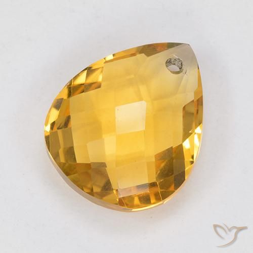3.83克拉天然黄水晶，梨形，VVS-VS