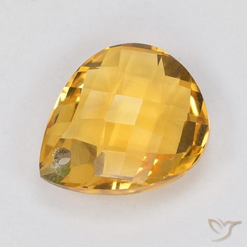3.83克拉天然黄水晶，梨形，VVS-VS