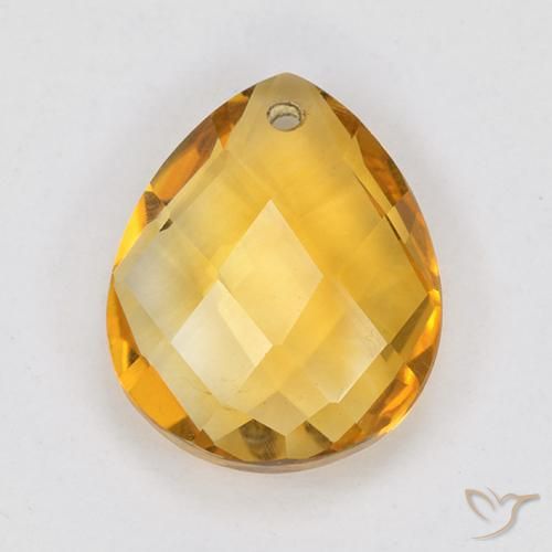 3.79ct 天然 深橙金 黄水晶, 梨形, VVS-VS