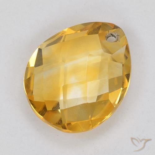 3.60克拉天然黄水晶，梨形，VVS-VS